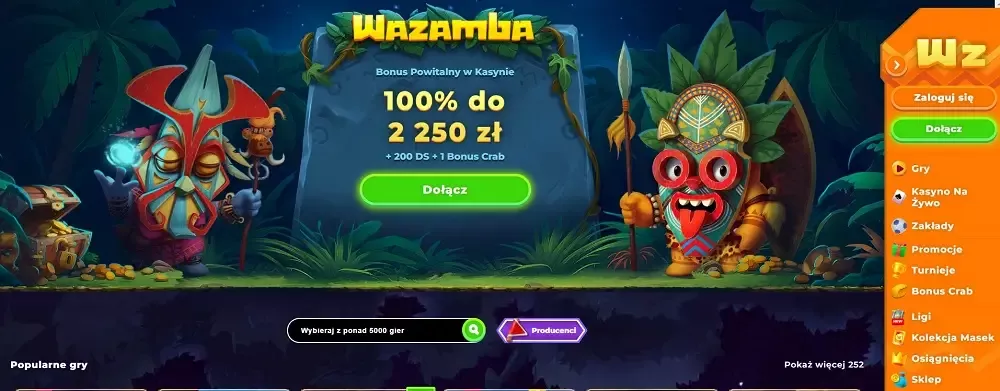 bonusy Wazamba