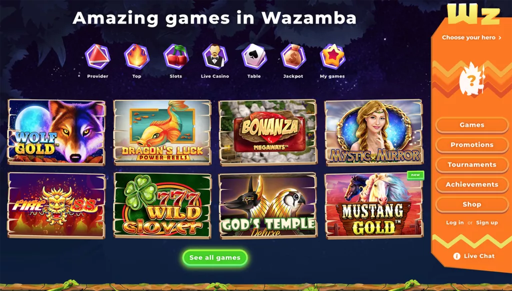 Wazamba bonusai