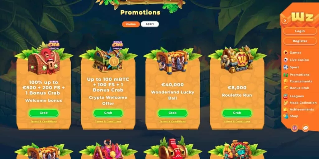 Wazamba žaidimai